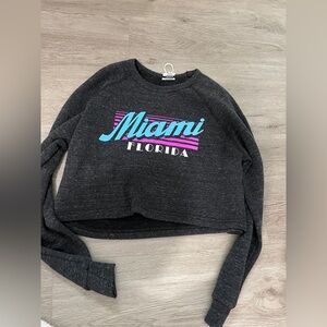 Cropped crewneck Miami sweater